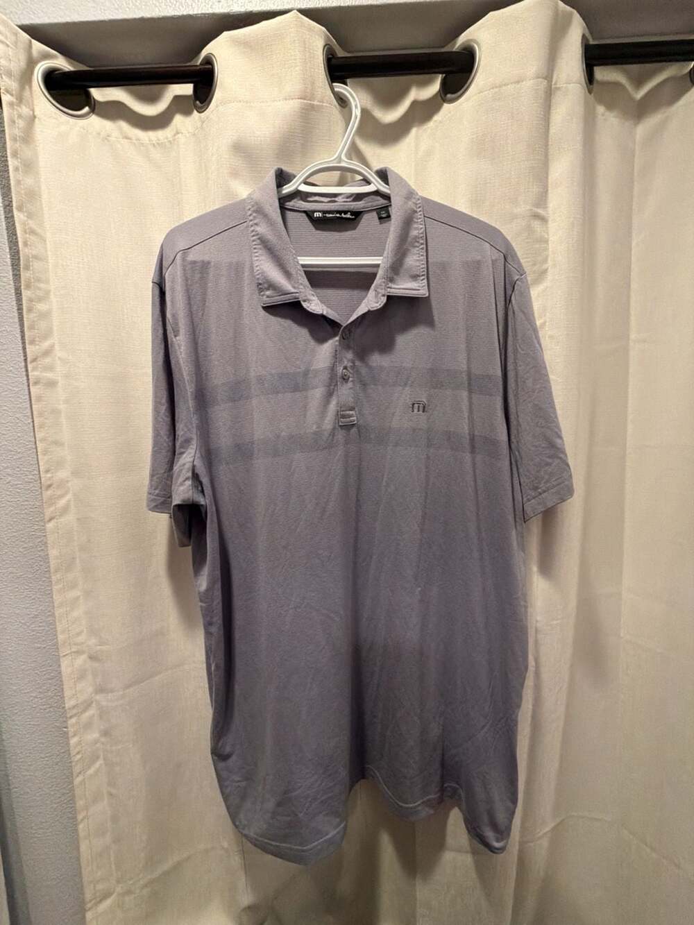 TravisMathew Coastal Chest Stripe Polo Shirt Grey